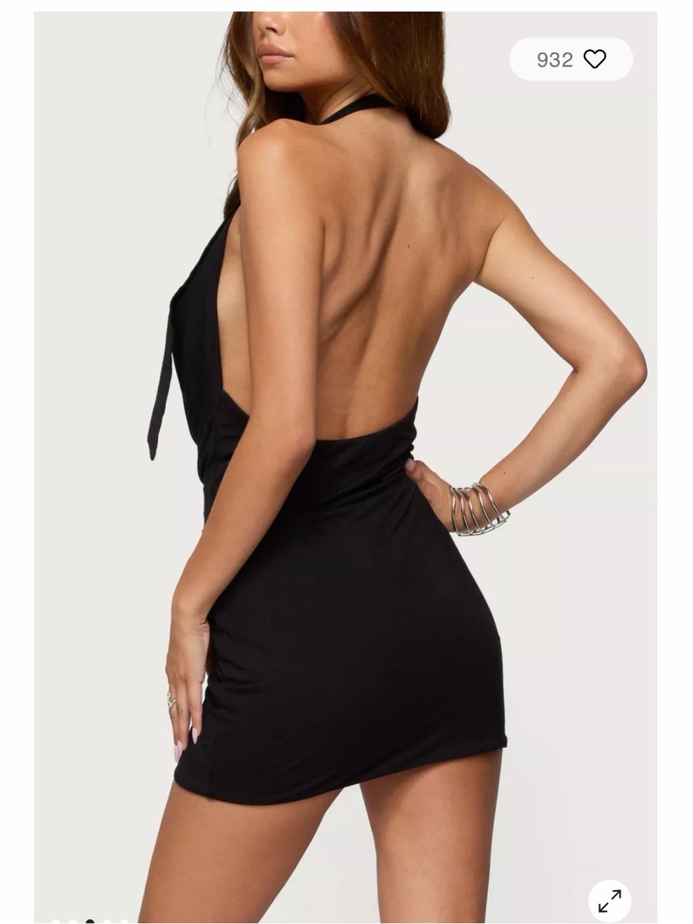 Edikted Black Buckle Cowl Neck Mini Dress - Picture 3 of 6